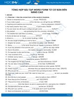 Tổng hợp Bài tập Word Form từ cơ bản đến nâng cao