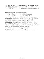 Đề kiểm tra giữa kỳ I, năm học 20142015 môn: Toán – lớp 1028738