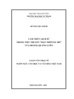 (Luận văn thạc sĩ) Cảm thức lịch sử trong tiểu thuyết Mặt trời Pác Bó của Hoàng Quảng Uyên