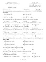 Đề giữa học kì 2 Toán 12 năm 2021 – 2022 trường THPT Nguyễn Huệ – Đắk Lắk