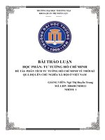 PHân TÍCH tư TƯỞNG Hồ CHÍ MINH về THỜI kì QUÁ độ lên CHỦ NGHĨA xã hội ở VIỆT NAM