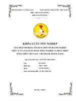 Giải pháp mở rộng tín dụng đối với doanh nghiệp nhỏ và vừa tại NH nông nghiệp và phát triển nông thôn việt nam   chi nhánh thăng long   khoá luận tốt nghiệp 063