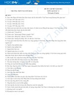 Bộ 5 đề ôn tập hè môn Lịch sử 11 năm 2021 có đáp án Trường THPT Nguyễn Huệ