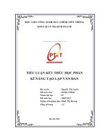 TIỂU LUẬN  kĩ NĂNG tạo lập văn bản trình bày những hiểu biết của anh (chị) về hình thức của loại văn bản là công văn phúc đáp  cho ví dụ minh hoạ 