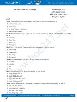 Bộ 5 đề thi HK1 môn Lịch sử 11 có đáp án năm 2021-2022 Trường THPT Võ Văn Kiệt