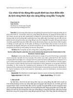 Các nhân tố tác động đến quyết định lựa chọn điểm đến du lịch nông thôn dựa vào cộng đồng vùng Bắc Trung Bộ
