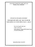 (SKKN CHẤT 2020) tích hợp liên môn anh – địa về chủ đề cộng đồng các nước đông nam á  