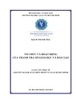 Luận văn Thạc sĩ Luật học: Tổ chức và hoạt động của Thanh tra Sở Giáo dục và Đào tạo
