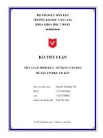 TIỂU LUẬN TIỂU LUẬN MODULE 3 – sử DỤNG văn bản đề tài TIN học cơ bản