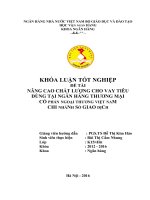 Nâng cao chất lượng cho vay tiêu dùng tại NHTMCP ngoại thương việt nam chi nhánh sở giao dịch   khoá luận tốt nghiệp 348