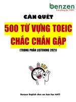 500 từ vưng LISTENING chắn chắn gặp trong TOEIC 2022 