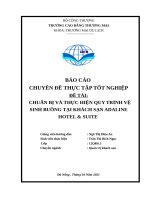 TM     CHUẨN bị và THỰC HIỆN QUY TRÌNH vệ SINH BUỒNG tại KHÁCH sạn ADALINE HOTEL  SUITE