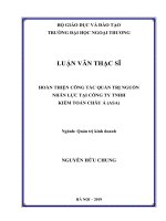 (LUẬN văn THẠC sĩ) hoàn thiện công tác quản trị nguồn nhân lực tại công ty TNHH kiểm toán châu á (ASA 