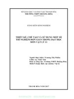(SKKN mới NHẤT) thiết kế, chế tạo và sử dụng một số thí nghiệm đơn giản trong dạy học môn vật lý 11 