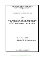 (SKKN mới NHẤT) SKKN KINH NGHIỆM GIÁO dục học SINH CHẬM TIẾN HIỆU QUẢ TRONG CÔNG tác CHỦ NHIỆM 10 năm tại TRƯỜNG THPT QUẢNG XƯƠNG 1 