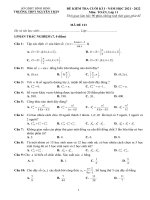 Đề kiểm tra cuối kì 1 Toán 11 năm 2021 – 2022 trường THPT Nguyễn Trân – Bình Định