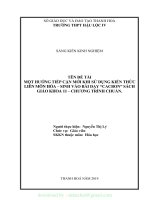 (SKKN mới NHẤT) SKKN một hướng tiếp cận mới khi sử dụng kiến thức liên môn hóa   sinh vào bài dạy cacbon SGK11   chương trình chuẩn 