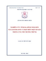 (Luận án tiến sĩ) nghiên cứu tính đa hình thái đơn nucleotid (SNP) và đột biến một số gen trong ung thư buồng trứng 