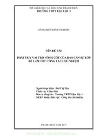 (SKKN mới NHẤT) SKKN phát huy vai trò nòng cốt của ban cán sự lớp để làm tốt công tác chủ nhiệm 