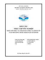 NHÂN VIÊN PHỤC vụ CHUẨN bị và PHỤC vụ KHÁCH ăn á tại NHÀ HÀNG THUỘC KHÁCH sạn SUN RIVER 