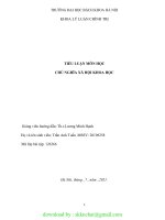 TIỂU LUẬN ảnh hưởng của tín ngưỡng tôn giáo đến đời sống tinh thần của người việt nam trong xã hội hiện đại 