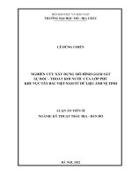 (Luận án tiến sĩ) nghiên cứu xây dựng mô hình giám sát sự bốc   thoát hơi nước của lớp phủ khu vực tây bắc việt nam từ dữ liệu ảnh vệ tinh 