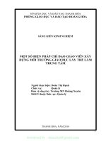 (SKKN mới NHẤT) SKKN một số biện pháp chỉ đạo giáo viên xây dựng môi trường giáo dục lấy trẻ làm trung tâm  