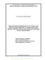 (SKKN mới NHẤT) SKKN một số kinh nghiệm quản lý nâng cao chất lượng đội ngũ cán bộ giáo viên trong trường mầm non thị trấn thường xuân, thanh hóa 
