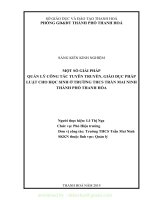 (SKKN mới NHẤT) SKKN một số giải pháp quản lý công tác tuyên truyền, giáo dục pháp luật cho học sinh ở trường THCS trần mai ninh   thành phố thanh hóa 