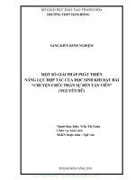 (SKKN mới NHẤT) SKKN một số giải giải pháp phát triển năng lực hợp tác của học khi dạy bài chuyện chức phán sự đền tản viên 