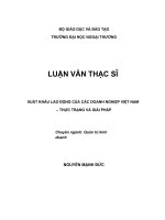 (LUẬN văn THẠC sĩ) xuất khẩu lao động của các doanh nghiệp việt nam – thực trạng và giải pháp 