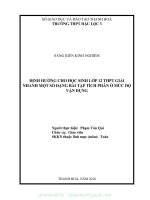 (SKKN mới NHẤT) SKKN định hướng cho học sinh lớp 12 THPT giải nhanh một số dạng bài tập tích phân ở mức độ vận dụng 