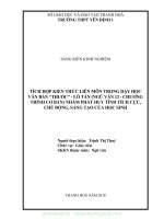 (SKKN mới NHẤT) SKKN tích hợp kiến thức liên môn trong dạy học văn bản thuốc  lỗ tấn 