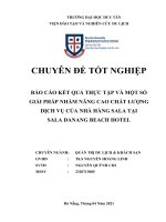 BÁO cáo kết QUẢ THỰC tập và một số GIẢI PHÁP NHẰM NÂNG CAO CHẤT LƯỢNG DỊCH vụ của NHÀ HÀNG SALA tại 