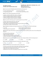 Đề kiểm tra 1 tiết HK1 môn Lịch Sử lớp 12 - THPT Nguyễn Trung Trực An Giang