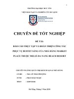 BÁO cáo THỰC tập và HOÀN THIỆN CÔNG tác PHỤC vụ BUFFET SÁNG của NHÀ HÀNG MARKET PLACE THUỘC MELIÃ DA NANG BEACH RESORT 