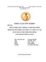 Hoàn thiện quy trình và phương pháp định giá bất động sản phục vụ cho vay tại NH TMCP Phương Đông chi nhánh Thăng Long - Khoá luận tốt nghiệp 247
