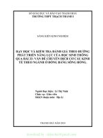 (SKKN mới NHẤT) SKKN dạy học và đánh giá theo định hướng phát triển năng lực của học sinh để dạy bài vấn đề chuyển dịch cơ cấu kinh tế theo ngành ở đồng bằng sông hồng 