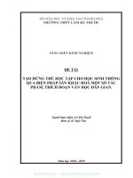 (SKKN mới NHẤT) SKKN tạo hứng thú học tập cho học sinh thông qua biện pháp sân khấu hoá một số tác phẩm, trích đoạn văn học dân gia 
