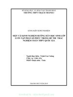 (SKKN mới NHẤT) SKKN một vài KINH NGHIỆM HƯỚNG dẫn học SINH lớp 12 ôn tập PHẦN số PHỨC TRONG đề THI TRẮC NGHIỆM TOÁN THPT QUỐC GIA 