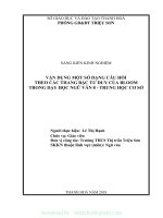 (SKKN mới NHẤT) vận dụng một số dạng câu hỏi theo các thang bậc tư duy của bloom trong dạy học ngữ văn 8   trung học cơ sở1 
