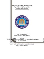 Phân tích cung cầu cà phê tại thị trường việt nam trong giai đoạn 2015 đến nay