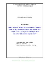 (SKKN mới NHẤT) SKKN thiết kế một số nội dung tổ chức cho học sinh tự học phần sinh thái học nhằm rèn luyện năng lực tự học cho học sinh 
