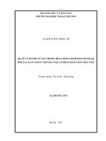 (LUẬN văn THẠC sĩ) quản lý rủi ro tỷ giá trong hoạt động kinh doanh ngoại hối tại ngân hàng thương mại cổ phần hàng hải việt nam 