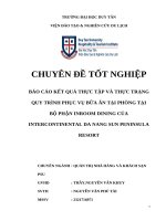 BÁO cáo kết QUẢ THỰC tập và THỰC TRẠNG QUY TRÌNH PHỤC vụ bữa ăn tại PHÒNG tại bộ PHẬN INROOM DINING của INTERCONTINENTAL DA NANG SUN PENINSULA RESORT (2) 