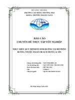 THỰC HIỆN QUY TRÌNHVỆ SINH BUỒNG tại bộ PHẬN BUỒNG THUỘC HAIAN BEACH HOTEL  SPA