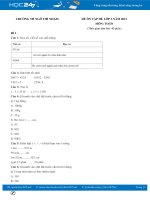 Bộ 5 đề ôn tập hè Toán lớp 3 có đáp án Trường TH Ngô Thì Nhậm