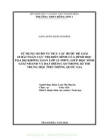 (SKKN mới NHẤT) SKKN sử DỤNG sơ đồ tư DUY các bước để GIẢI 10 bài TOÁN cực TRỊ điển HÌNH của HÌNH học tọa độ KHÔNG GIAN lớp 12 