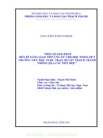 (SKKN mới NHẤT) SKKN một số giải pháp rèn kỹ năng giao tiếp ứng xử cho học sinh lớp 5 trường tiểu học ngọc trạo, huyện thạch thành thông qua các tiết học 