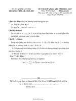 Đề thi giữa học kì 1 năm 2016  2017 môn: Toán, khối 11 – Phần tự luận32293